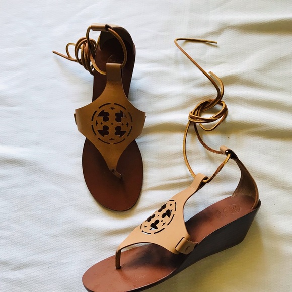 Tory Burch Women's Tan Wedge Sandals - Picture 3 of 7